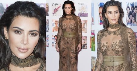 Kim Kardashian w "naked dress" na imprezie "Vogue'a"! (ZDJĘCIA)