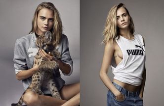 Cara Delevingne i mała puma... wąchają buty Pumy