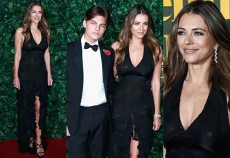 Elizabeth Hurley z synem na imprezie w Londynie