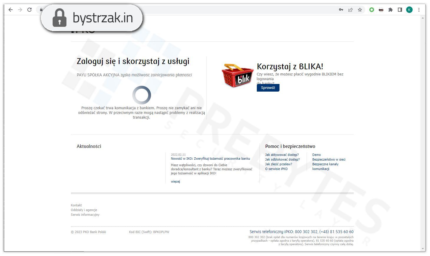 Fałszywa strona płatności