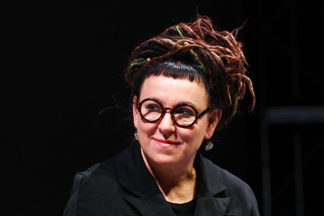 Olga Tokarczuk during thee meeting at the Conrad Festival in Krakow, Poland on October 28, 2024. (Photo by Jakub Porzycki/NurPhoto via Getty Images)