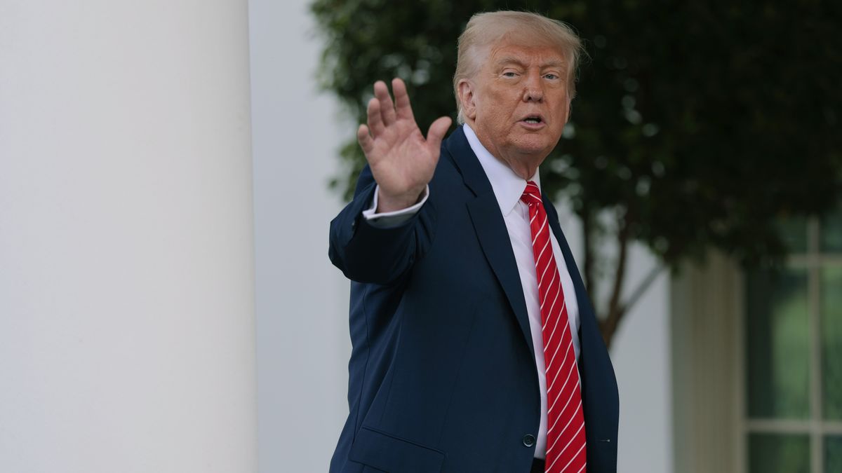 WASHINGTON, DC - MAY 08: U.S. President Donald Trump speaks to reporters outside the West Wing of the White House on May 08, 2025 in Washington, DC. During his unexpected gaggle, President Trump spoke about the election of Pope Leo XIV, the first American pope. (Photo by Anna Moneymaker/Getty Images)