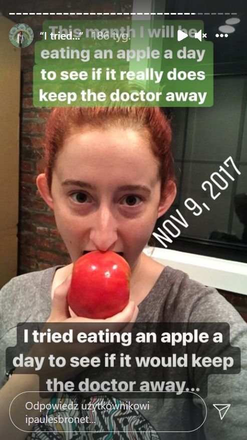 Przez miesiąc codziennie jadła jabłka. Eksperyment ją zaskoczył