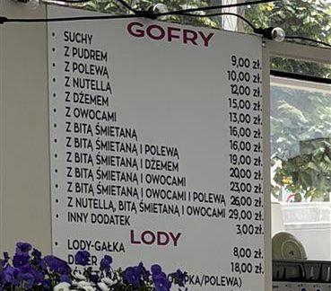 Ceny gofrów w Sopocie są podobne w wielu punktach