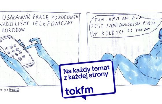 Rysunki Janka Kozy reklamują TOK FM