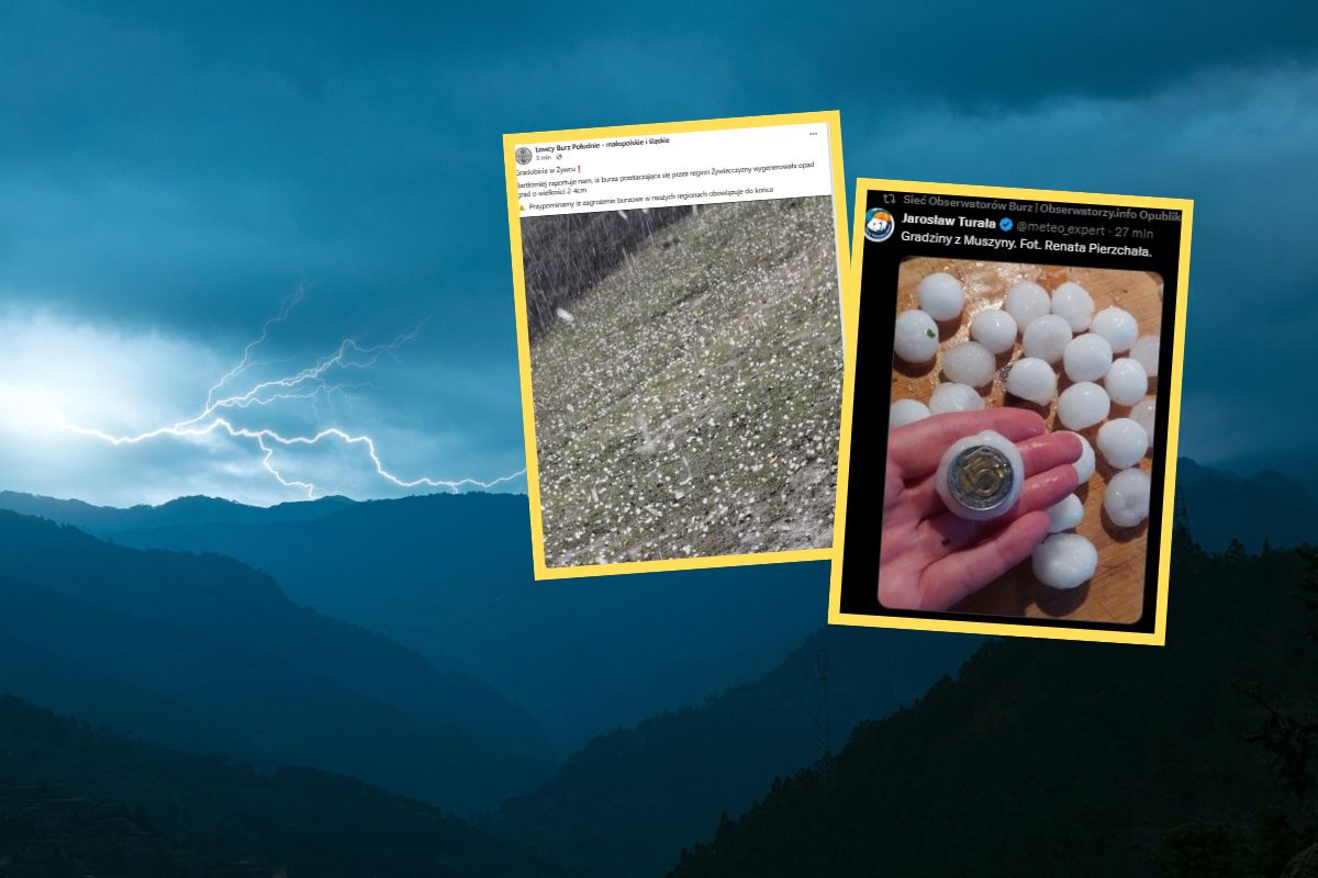 Spadł grad wielkości 5-złotówek. Burze suną przez Polskę