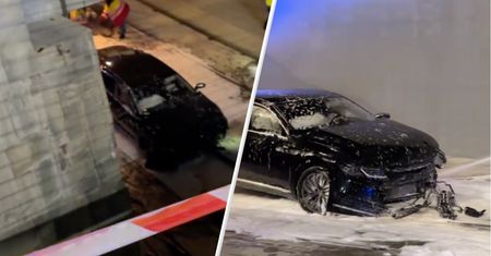 Auto spadło z wiaduktu. Policja poszukuje sprawcy zdarzenia