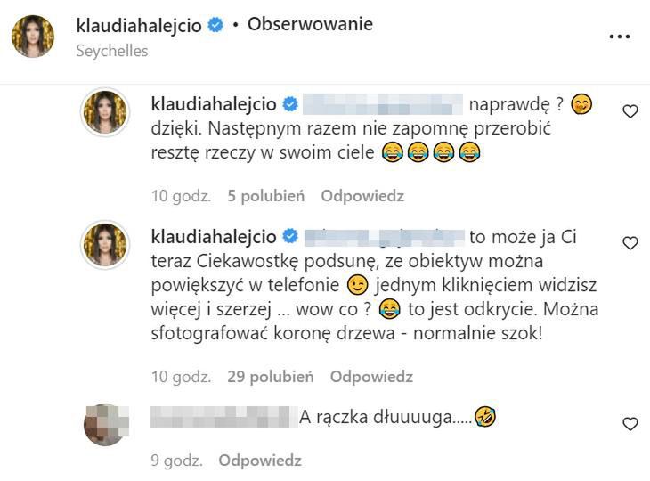 Klaudia Halejcio odpowiada na oskarżenia o retusz zdjęcia 