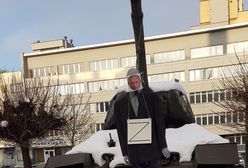 Gliwice. Kukła Putina zawisła na czołgu przed Sądem Rejonowym