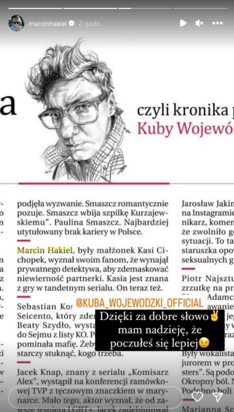 Marcin Hakiel odpowiada na złośliwości Wojewódzkiego