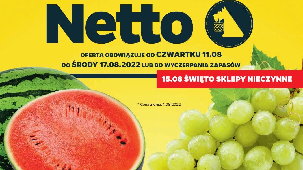 Netto gazetka od 11.08 22 - czwartku 11 sierpnia