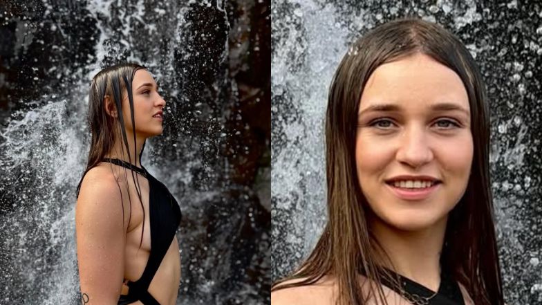 Julia Szeremeta pręży umięśnione ciało w kostiumie kąpielowym