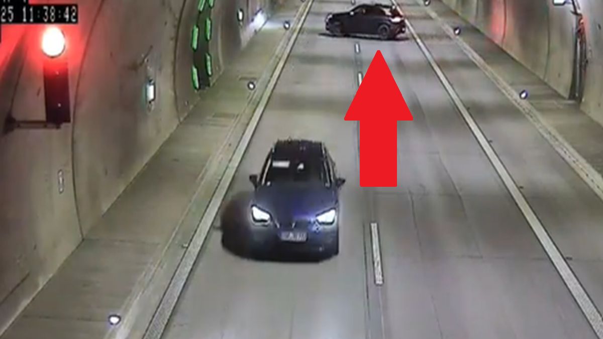 Nagranie z trasy S3. Zawracali w tuneli.