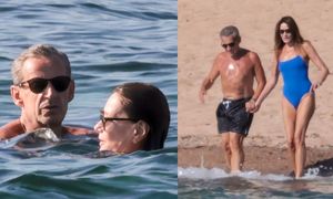 Nicolas Sarkozy, korzystając z wolności, pluska się na Korsyce z Carlą Bruni. W zeszłym roku polityk spędził trzy tygodnie w więzieniu (ZDJĘCIA)