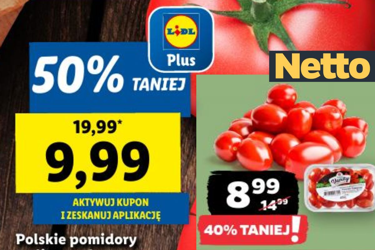 Oferta na pomidory z Lidla i Netto