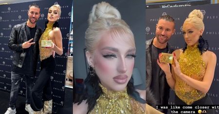 Caroline Derpienski nawiedza premierę perfum Philippa Pleina z torebką za 25 tysięcy. Przyprowadziła PIĘCIU OCHRONIARZY (ZDJĘCIA)