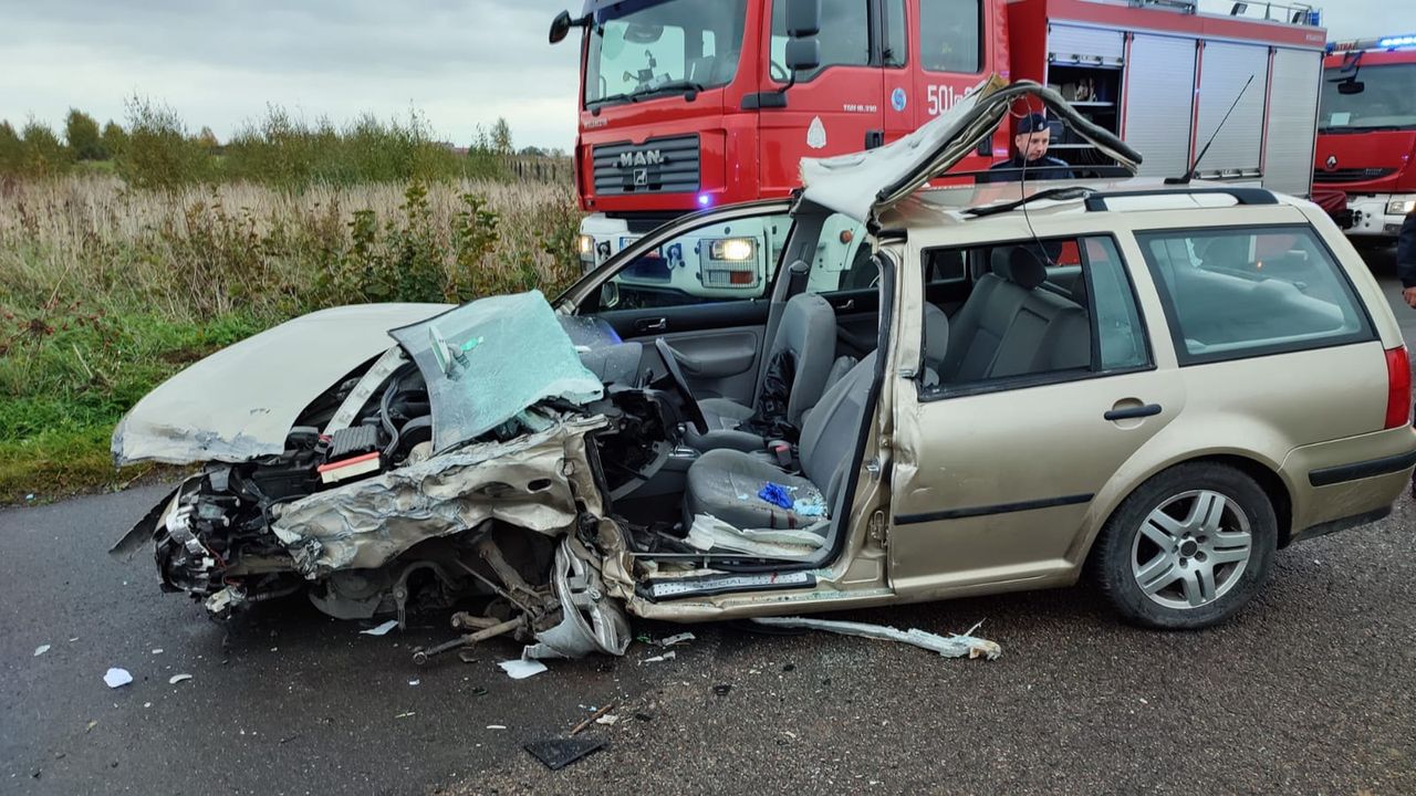 Poważny wypadek pod Puckiem. Na miejscu lądował śmigłowiec LPR.