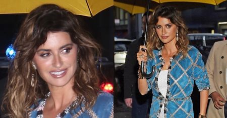 Odstrzelona Penelope Cruz przemyka w strugach deszczu na imprezę do Anny Wintour przed Met Galą (ZDJĘCIA)