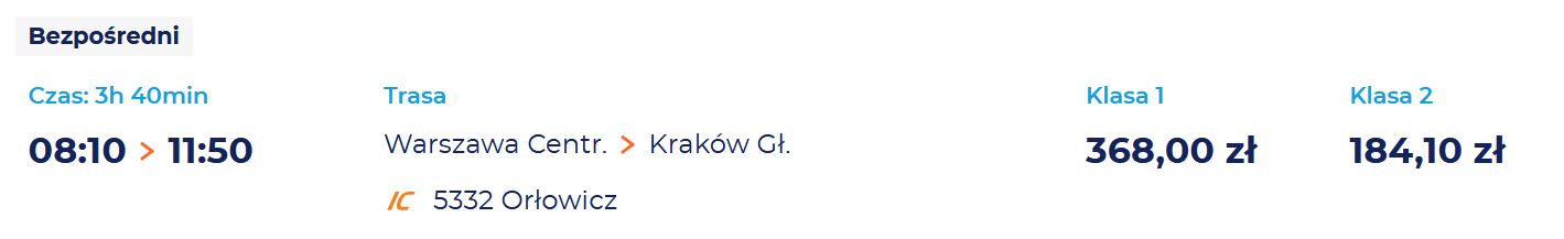 Bilet rodzinny w jedną stronę dla czterech osób