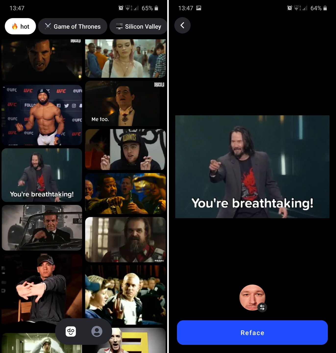 Apka do robienia deepfake'ów to murowany hit. Doublicat wstawi Twoją twarz do filmu 2