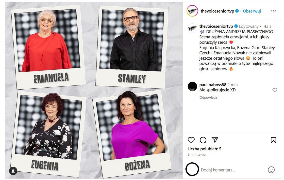 "The Voice Senior zaliczyło wpadkę na Instagramie 