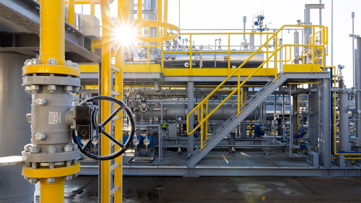 Grupa PKN Orlen w Bystrowicach na Podkarpaciu. Kopalnia gazu ziemnego. 