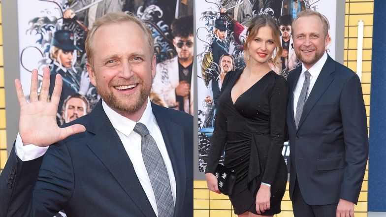 Piotr Adamczyk z żoną na premierze filmu z Bradem Pittem