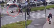 Monitoring uchwycił wypadek rowerzysty. 18-latek nie miał kasku