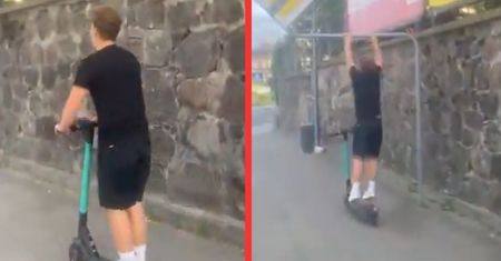 Niebezpieczne zachowanie kierującego hulajnogą. Nagranie hitem w sieci
