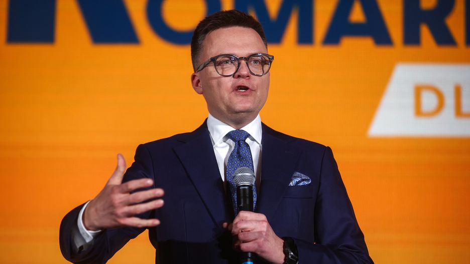 Szymon Hołownia na spotkaniu w Krakowie