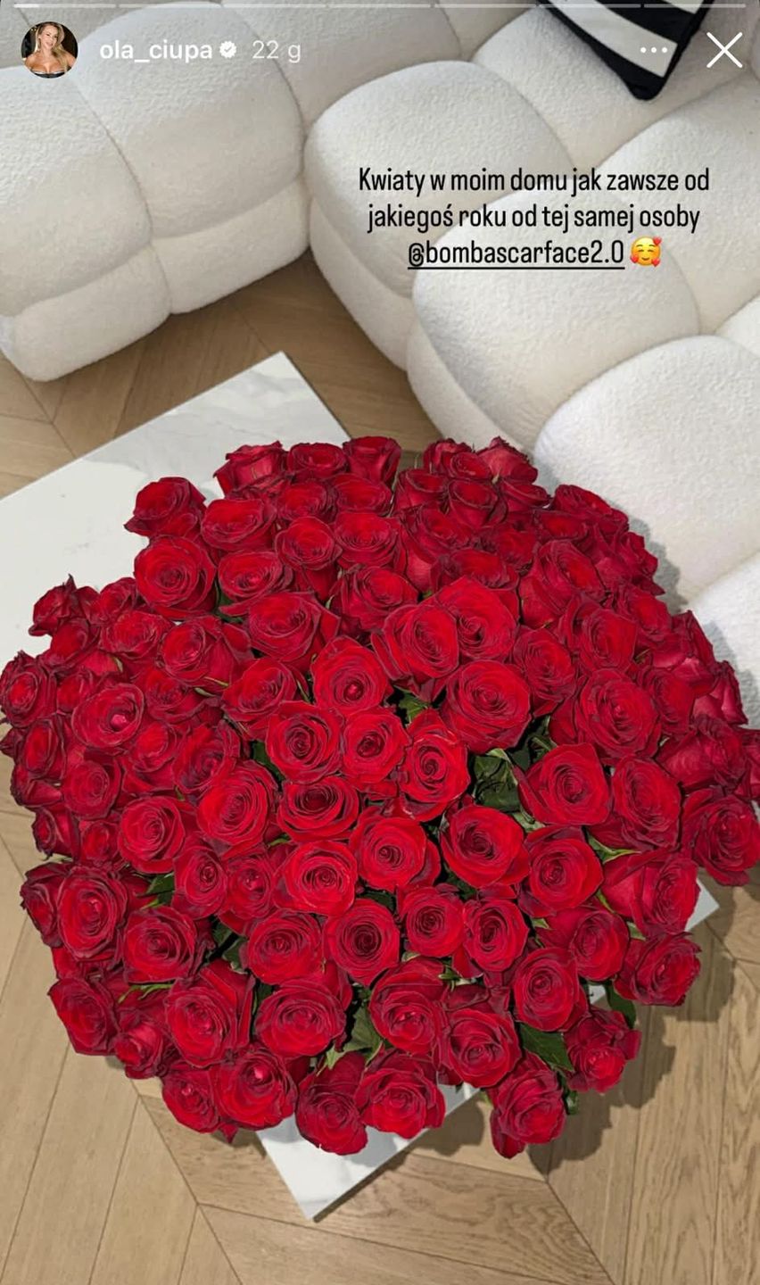 Ola Ciupa pokazała kwiaty od Pawła Bomby