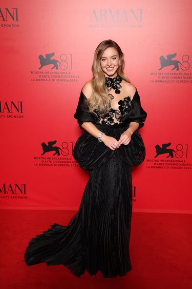 VENICE, ITALY - AUGUST 31: Sydney Sweeney attends the Armani Beauty Passione Party during the 81st Venice International Film Festival at Arsenale on August 31, 2024 in Venice, Italy. (Photo by Daniele Venturelli/Getty Images for Armani Beauty)