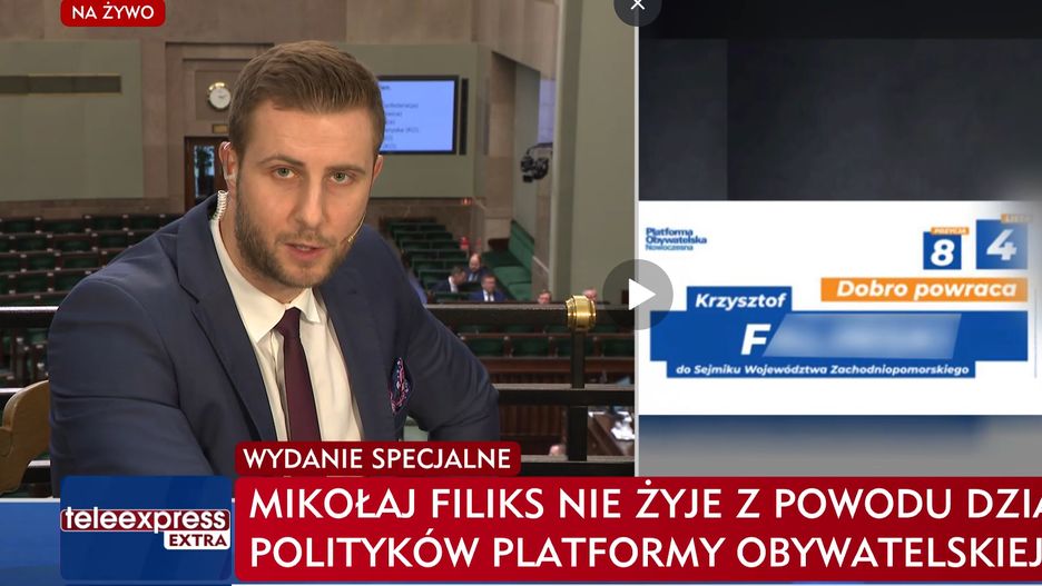 TVP przygotowała nową narrację na temat śmierci syna posłanki PO