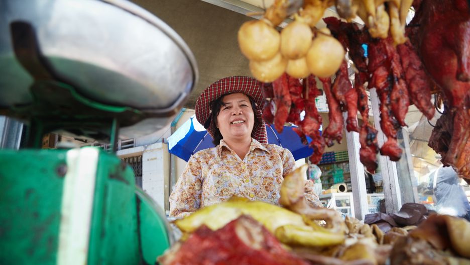 Targ w Phnom Penh, stolicy Kambodży