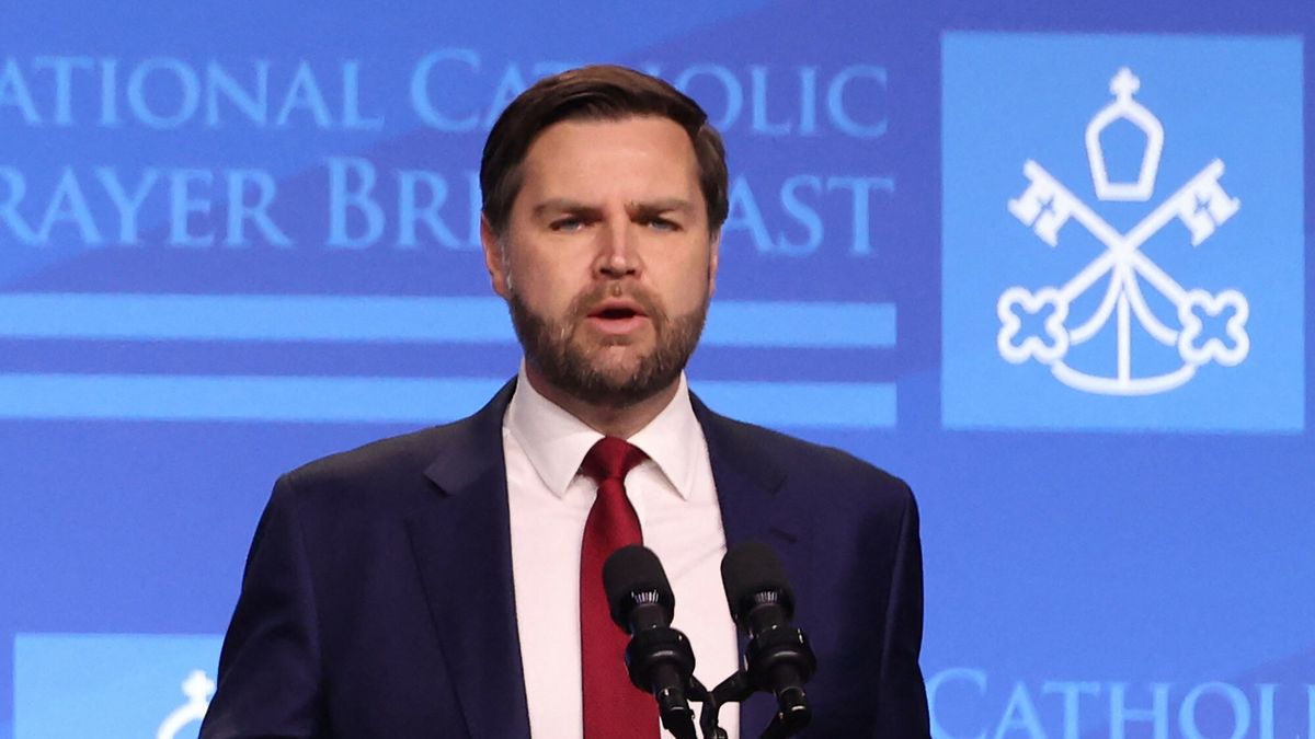 Temporary
US Vice President JD Vance speaks at the 20th annual National Catholic Prayer Breakfast in Washington, DC, February 28, 2025. (Photo by Ting Shen / AFP)
TING SHEN