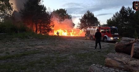 Wielki pożar na stoku narciarskim w Chodzieży