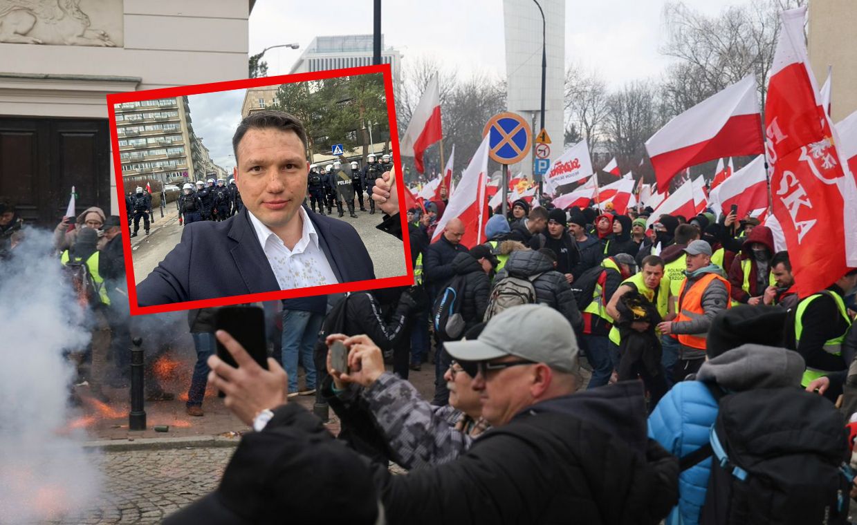 "Uderzyła w nas i wbiegła". Mentzen dostał gazem na proteście