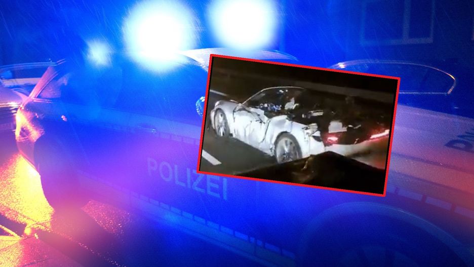 Porsche, które brało udział w wypadku na A14