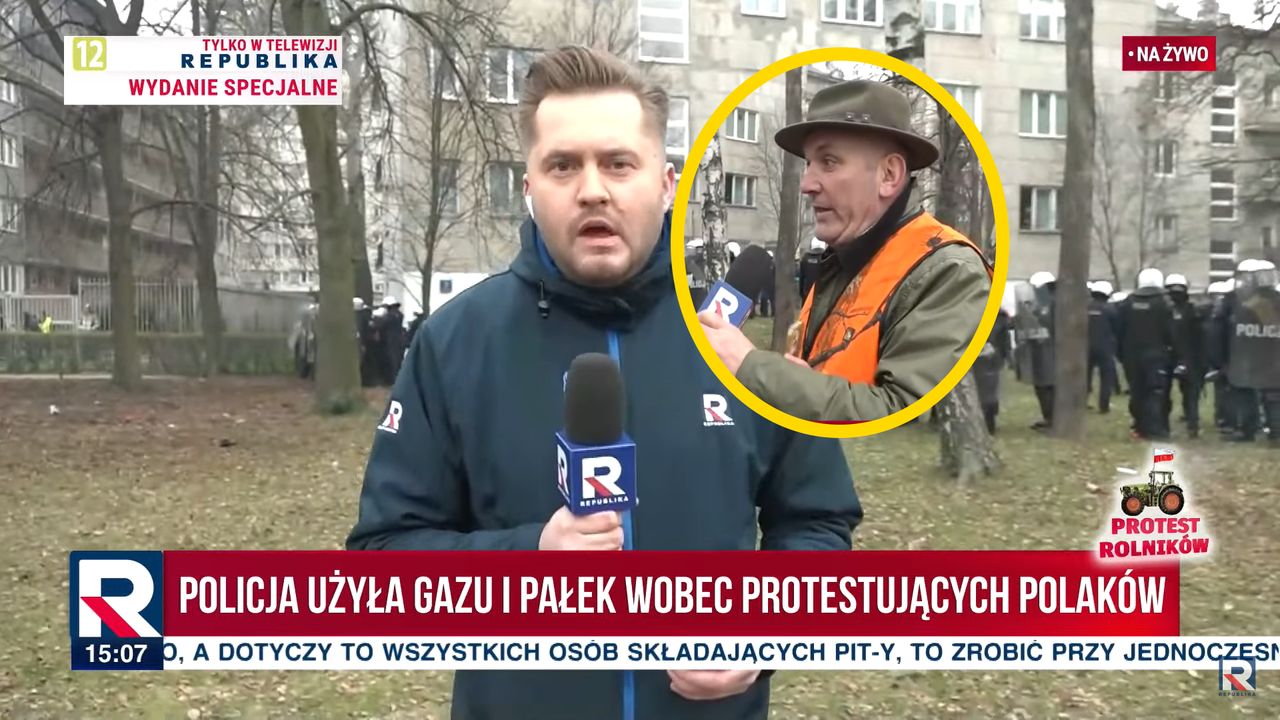 Wulgarny "myśliwy" przerwał transmisję na żywo w TV Republika