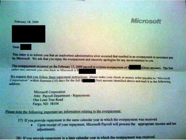 Microsoft żąda zwrotu pieniędzy od zwolnionych pracowników 2
