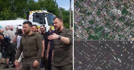 Zełenski znów ze łzami w oczach. Prezydent Ukrainy na miejscu tragedii