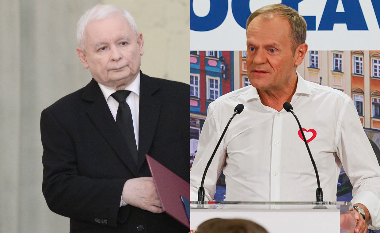 Jarosław Kaczyński i Donald Tusk w sobotę zmierzą się nw czasie dwóch wieców na Dolnym Śląsku