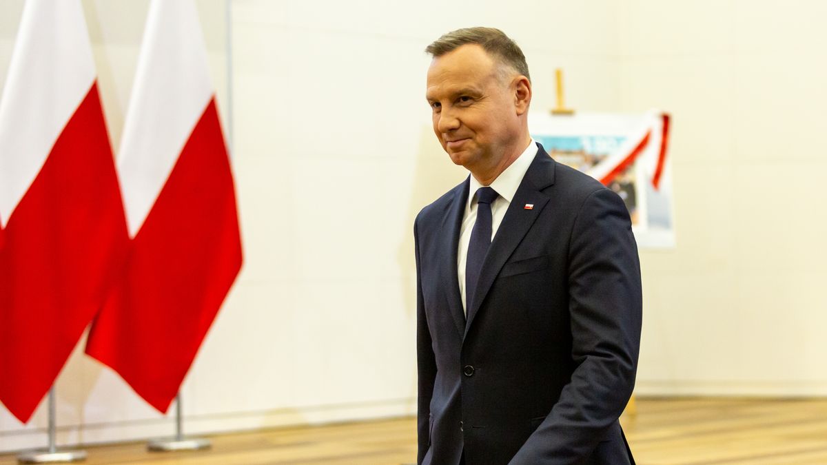 The President of the Republic of Poland, Andrzej Duda attends the celebration of the 100th anniversary of Naval Academy of the Heroes of Westerplatte in Gdynia, Poland on October 21, 2022. The Academy tprovides education for officer-cadets, commissioned officers and civilian studentsPoland cooperates with its NATO allies to strengthen military defence abilities in the face of Russian aggression in Ukraine. Poland is a neighbour of Ukraine and constitutes an eastern border of both NATO and the European Union. (Photo by Dominika Zarzycka/NurPhoto via Getty Images)