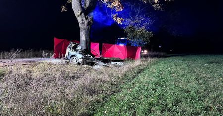Koszmarny wypadek. BMW w płomieniach, w środku dwa ciała