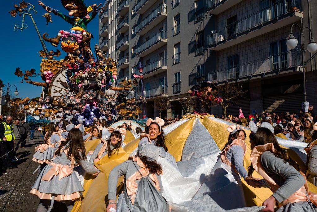 Parade during the famous carnival in Putignano in 2020.