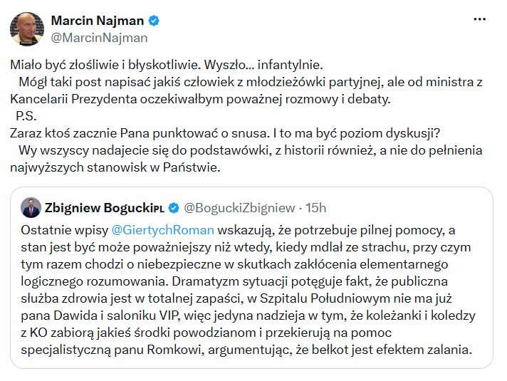 Marcin Najman ostro skomentował słowa Zbigniewa Boguckiego