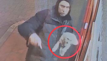 Była już noc. Niesie się ujęcie. W rękach trzymał pieska