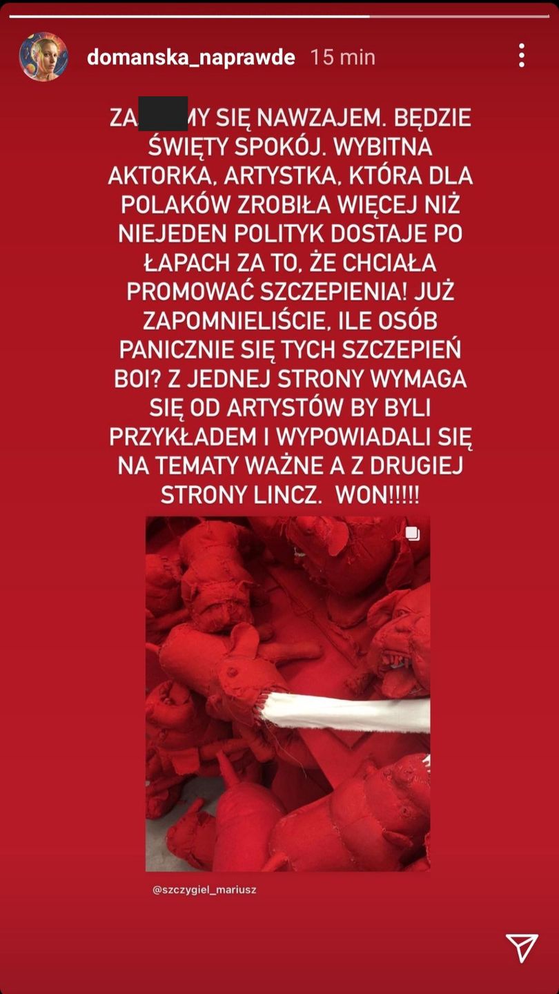 Tak Domańska skomentowała sprawę