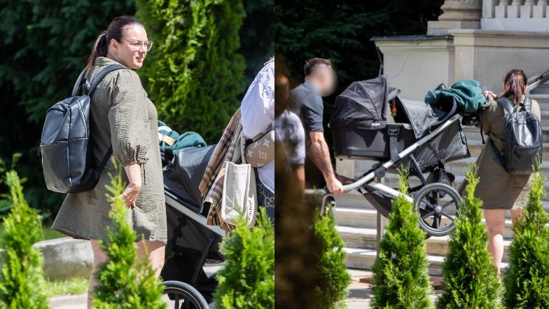 Ewa Farna spaceruje z dzieckiem po Warszawie