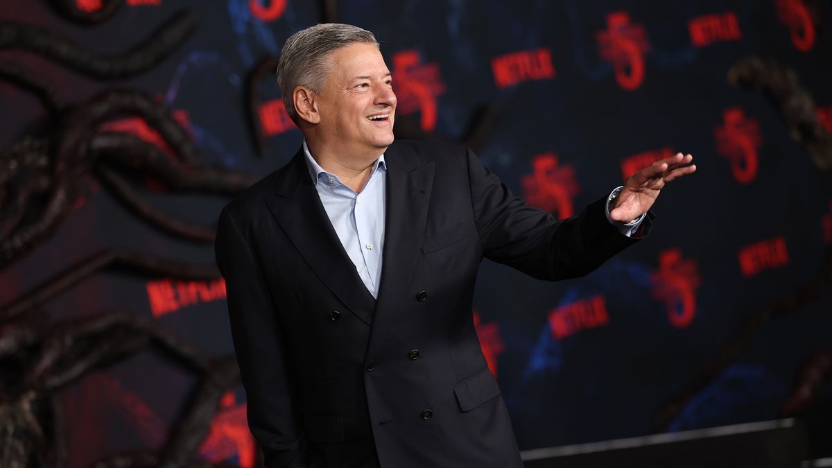 HOLLYWOOD, CALIFORNIA - NOVEMBER 06: Ted Sarandos, Co-CEO, Netflix, attends the Los Angeles premiere of Netflix's "Stranger Things" Season 5 at TCL Chinese 6 Theatres on November 06, 2025 in Hollywood, California. (Photo by Monica Schipper/WireImage)